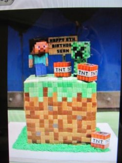 Help to make Minecraft Cake.JPG