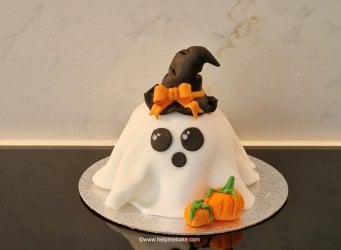 Halloween Ghost  and Pumpkins - Terry's Chocolate Orange by Help Me Bake.jpg